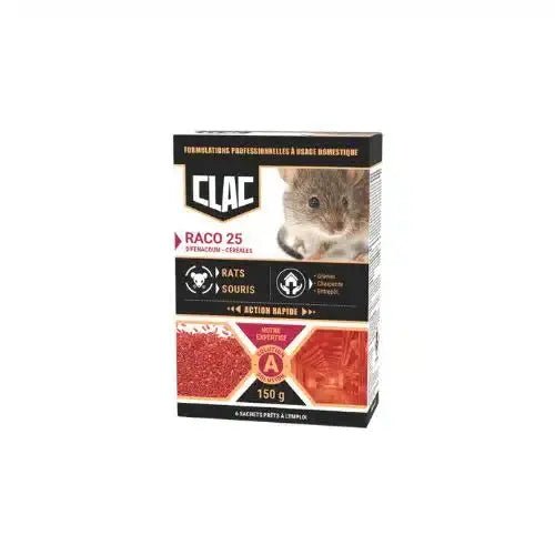 CEREALES ANTI RONGEURS RACO 25 DIFENACOUM CLAC - Insectoff Professionnel
