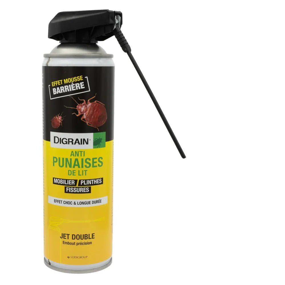 Digrain anti - punaises de lit aérosol choc - effet mousse barrière - Insectoff Professionnel